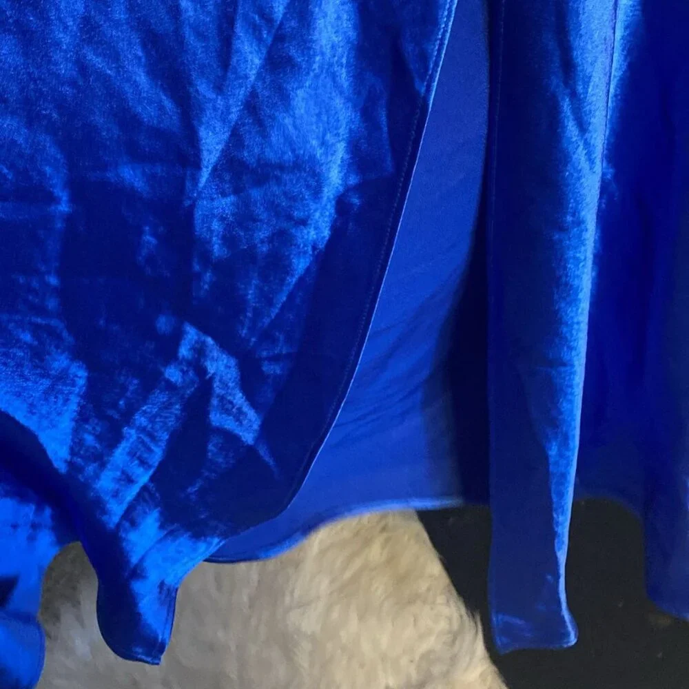 Topshop cobalt satin ruffle back party dress - Picture 9 of 10